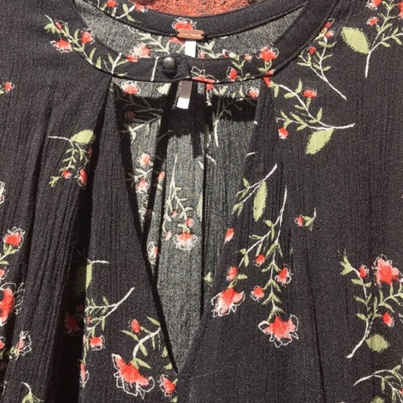 Free People Tree Swing Black Floral Tunic Dress - Picture 4 of 10